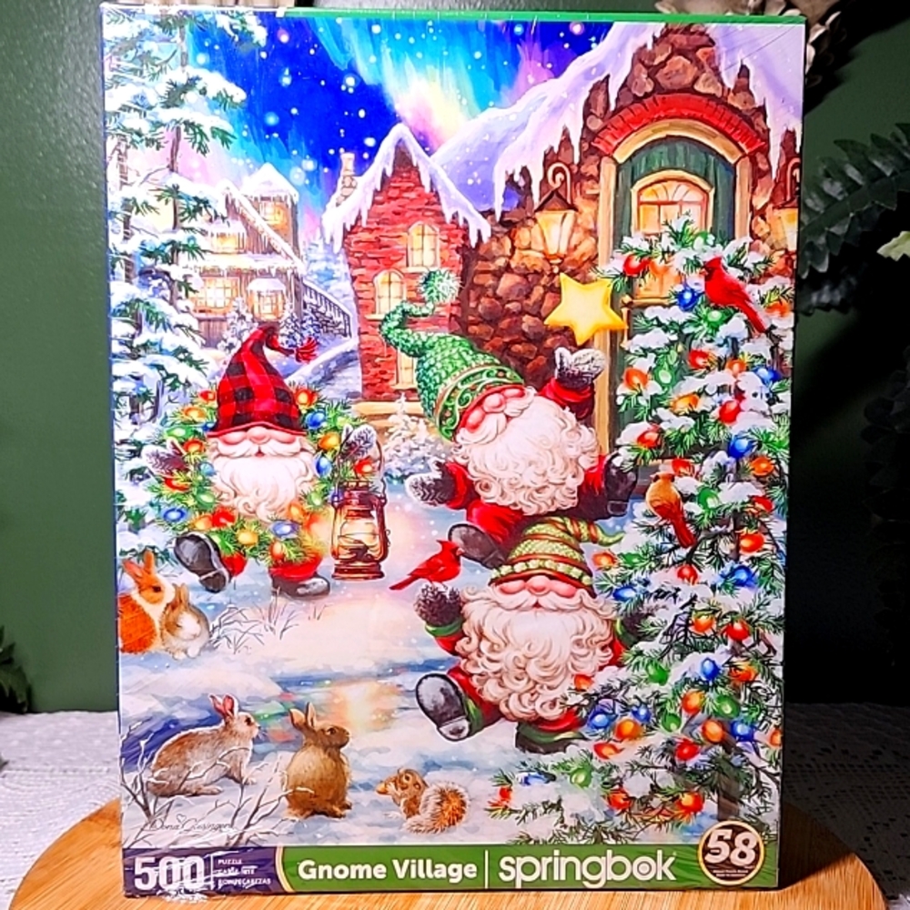 Puzzle Holiday Gnomes 500 Piece New